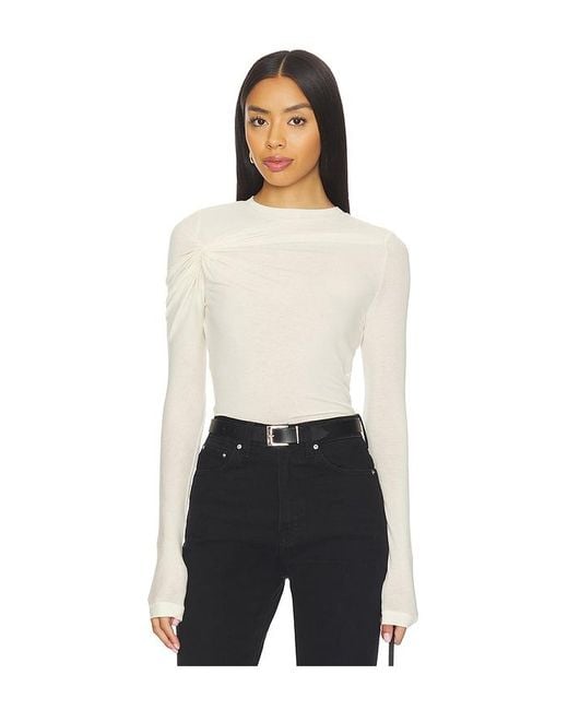 Agolde White Lissa Log Sleeve Tee