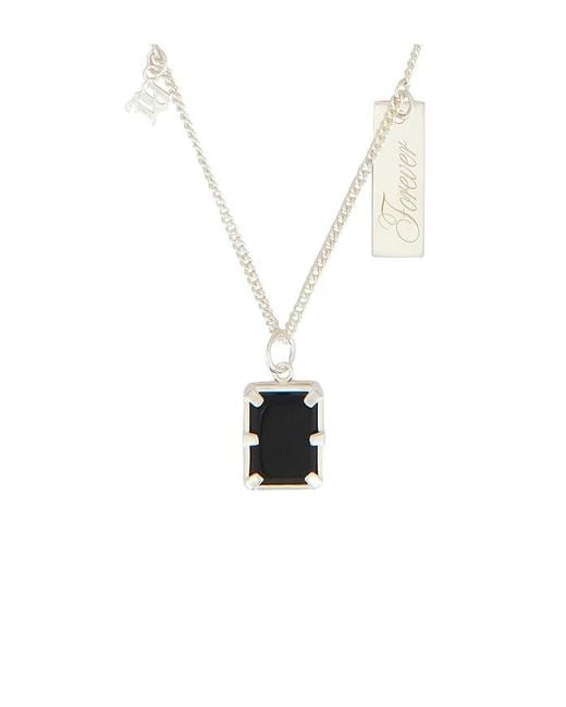 M I S B H V White Stone Necklace for men