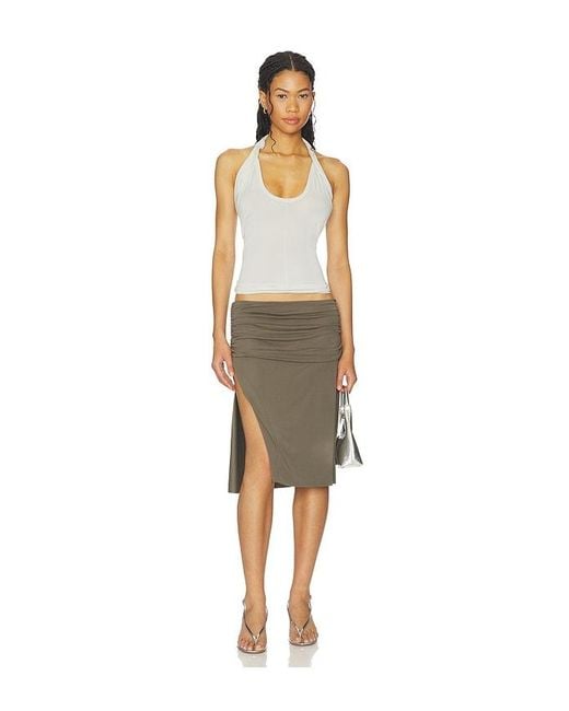 Helmut Lang Gray Twist Dancer Top