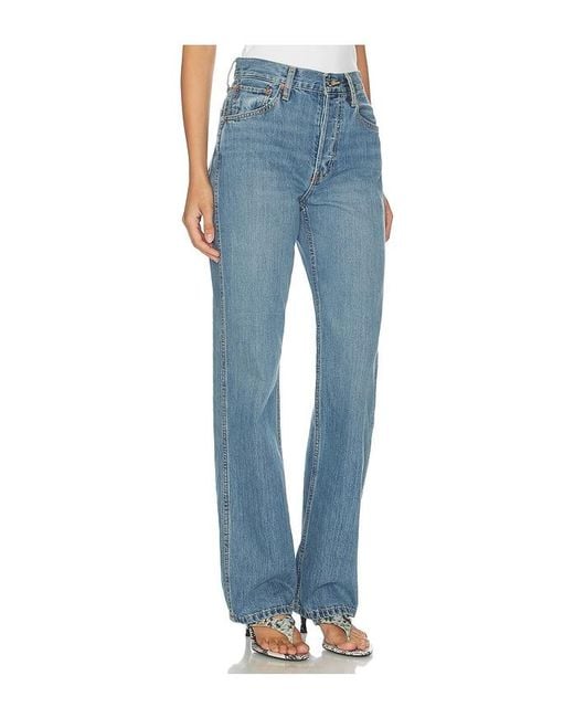 Re/done Blue 90S High Rise Loose Jean