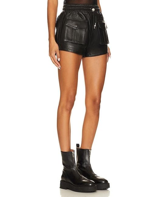 Camila Leather Short Nbd en coloris Black