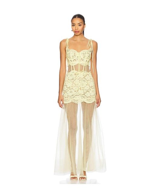 For Love & Lemons Natural Viola Gown