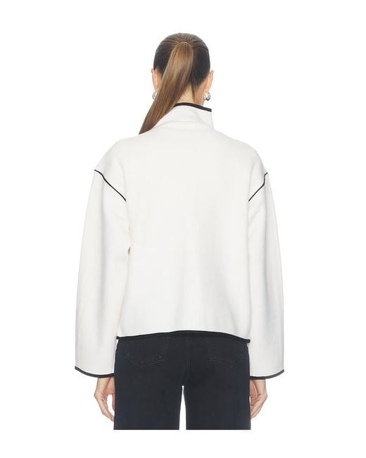 Alice + Olivia White Pearson Collared Sweater Jacket
