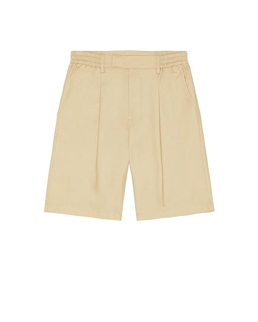 BOUND Natural Wide Pleated Cotton Short for men