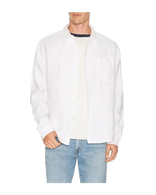 Citizens of Humanity White Single Pocket Work Shirt for men