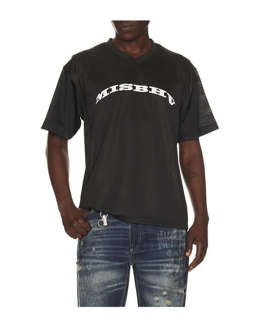 M I S B H V Black Teddy Football T-Shirt for men