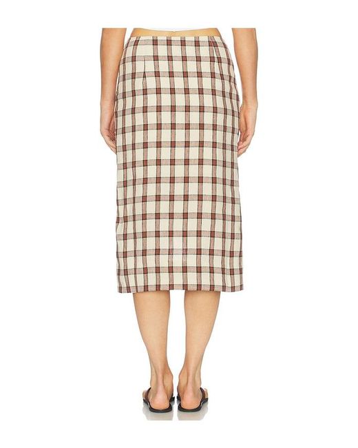 Rohe Natural Draped Check Skirt