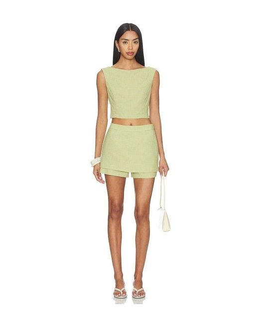 Line & Dot Yellow Shea Mini Skort