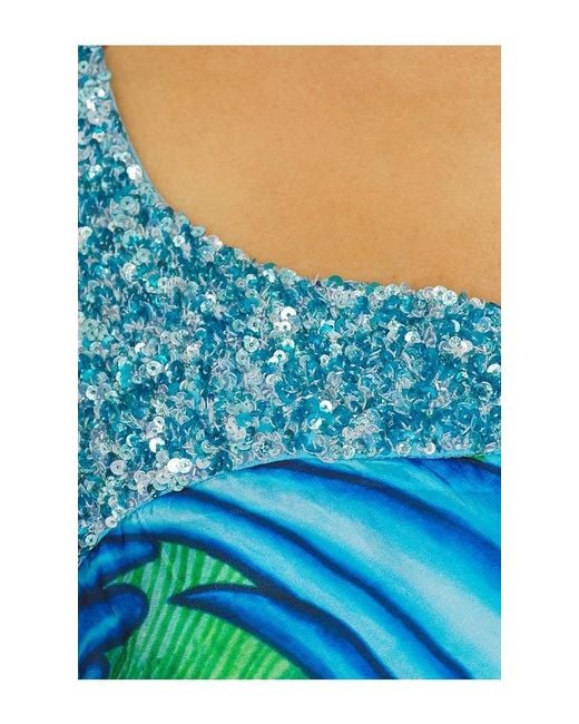 La Fuori Blue Floral Pixie Trail Dress