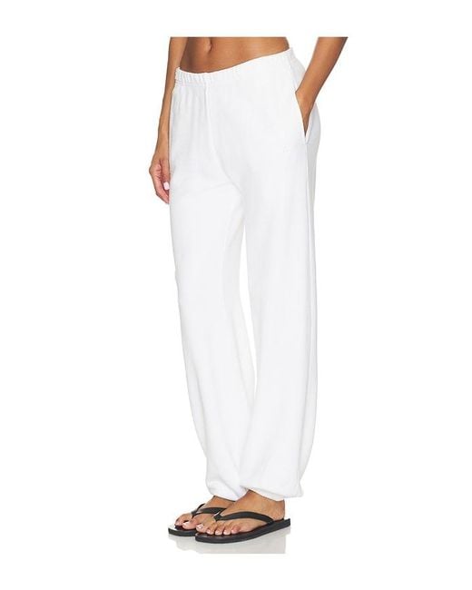 ÉTERNE White French Terry Boyfriend Pocket Sweatpant