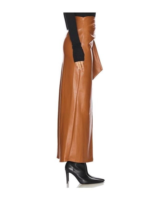 ALL THE WAYS Brown Kassidy Faux Leather Skirt