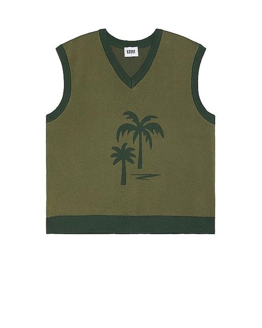 KROST Green Palm Tree Sweater Vest for men