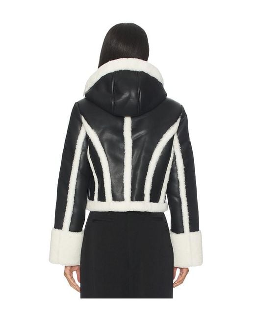 Fleur du Mal Black Leather & Fur Collar Jacket