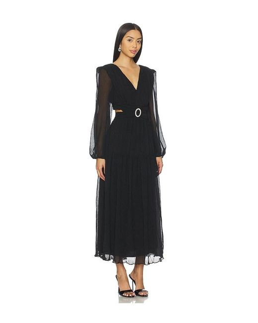 princess diana little black dress ASTR The Label Black V Neck Midi Dress Size S – DYL Fashions main image 0