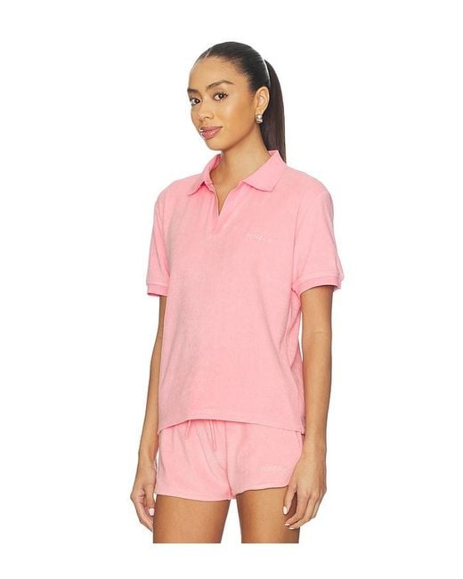 Towelling Embroidered Polo En Color Rosado Talla (También En M) Hunza G de color Pink