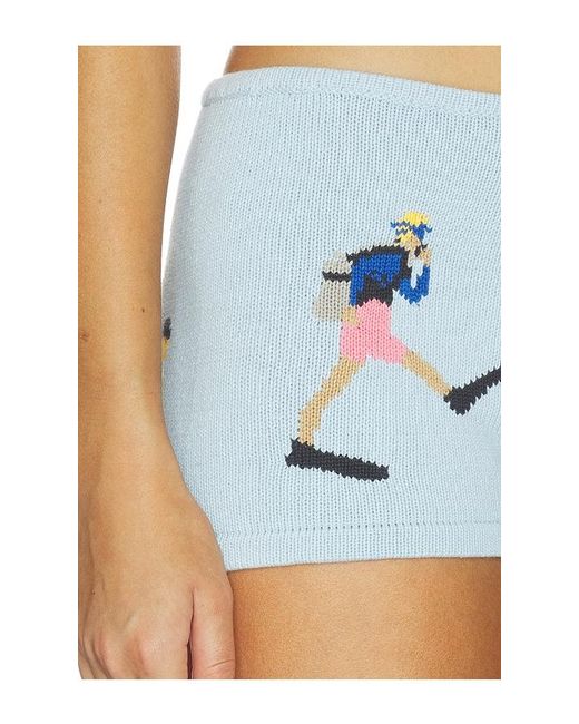 YELLOW THE LABEL Blue Diver Knit Short