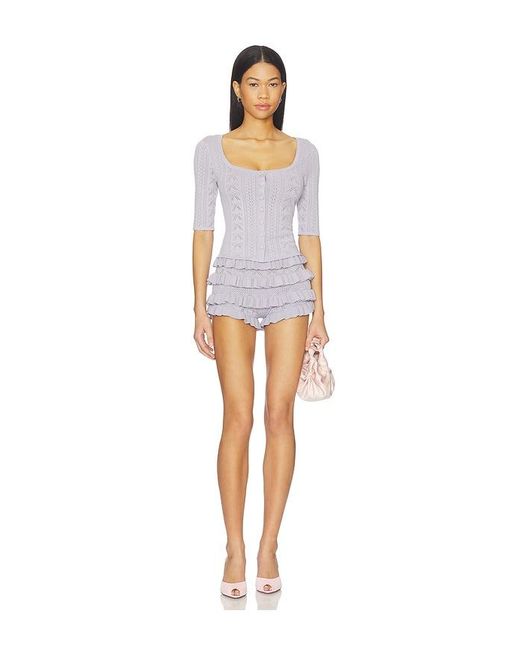 MAJORELLE Blue Zhavia Ruffle Short