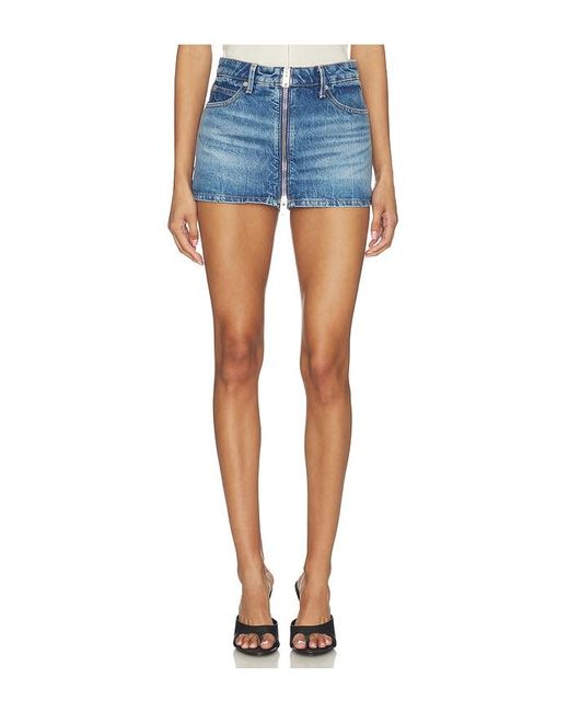 Alexander Wang Blue Zip Front Mini Skort