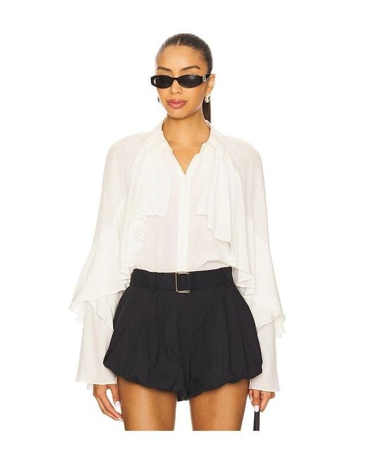 Veronica Beard White Demaris Blouse