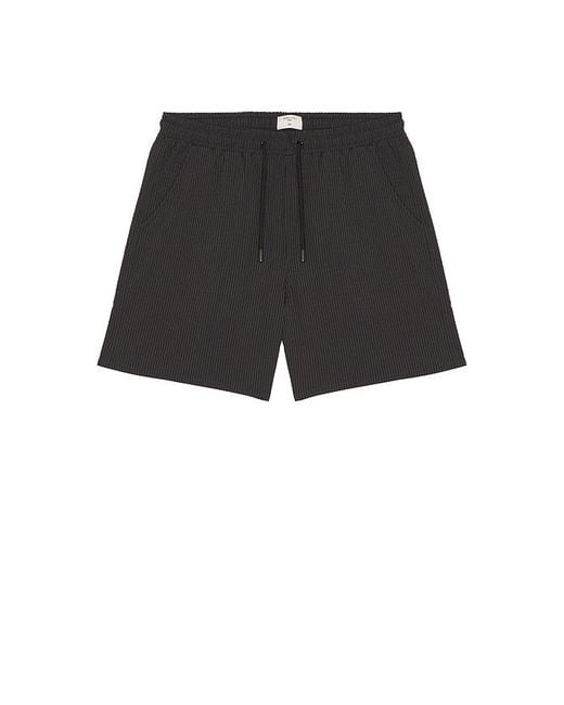Percival Black Rowan Seersucker Swim Shorts for men
