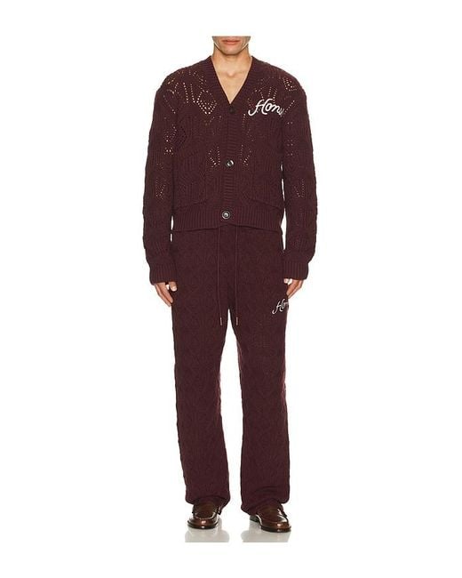 Honor The Gift Purple Cable Cardigan for men