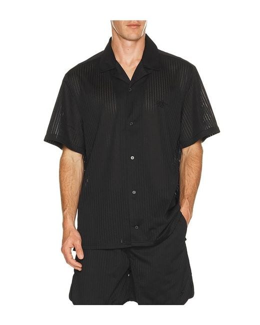 Filling Pieces Black Resort Mesh Shirt for men