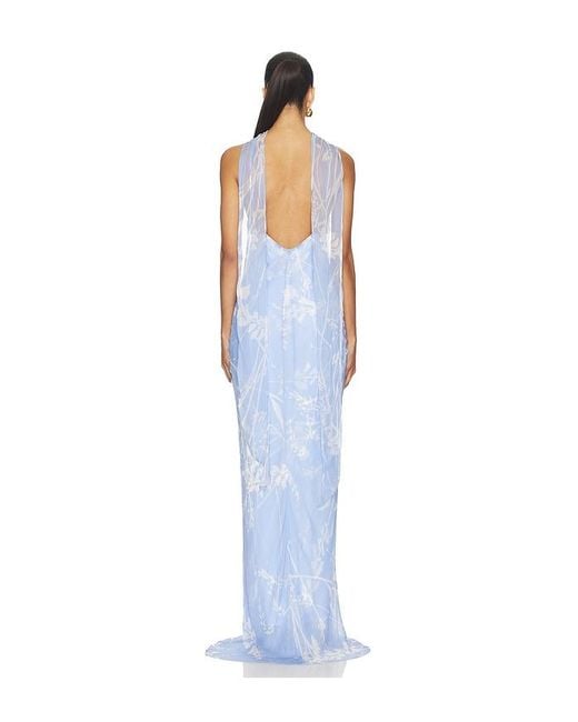 Amanda Uprichard Blue Ashton Maxi Dress