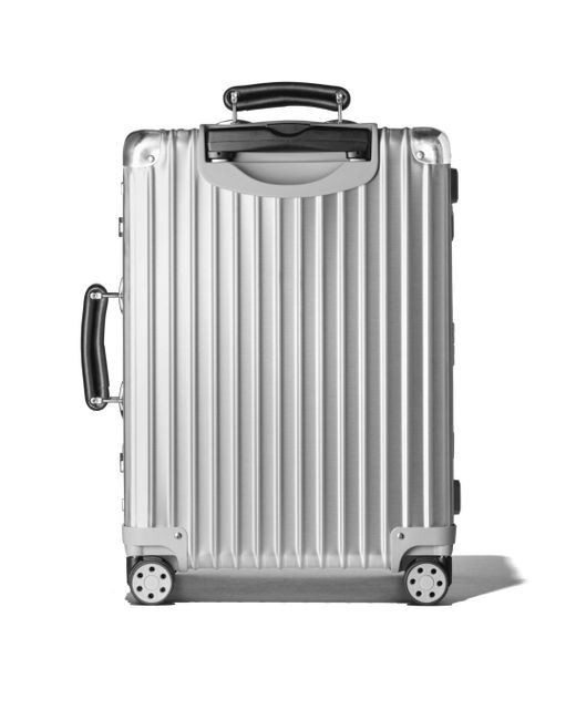 RIMOWA Leather Classic Cabin Suitcase in Silver (Metallic) for Men ...