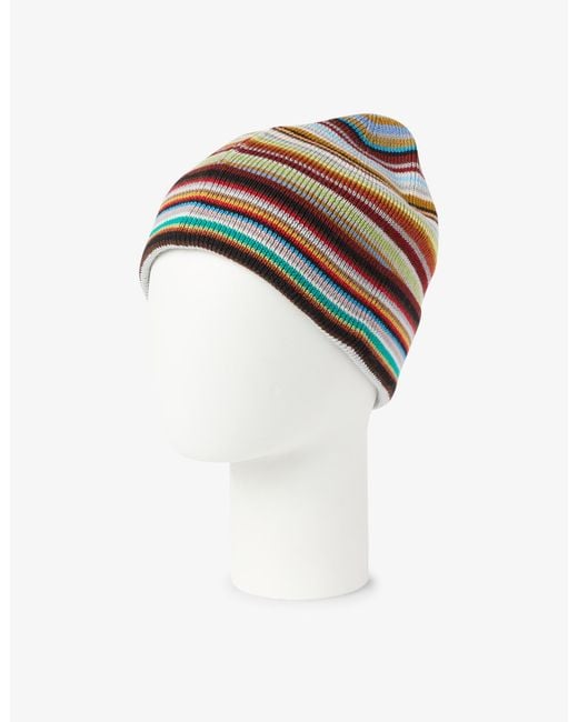 Cappello beanie signature stripe da Uomo di Paul Smith in Bianco | Lyst