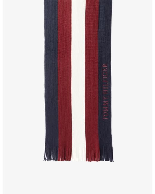 Sciarpa in lana da Uomo di Tommy Hilfiger in Rosso | Lyst