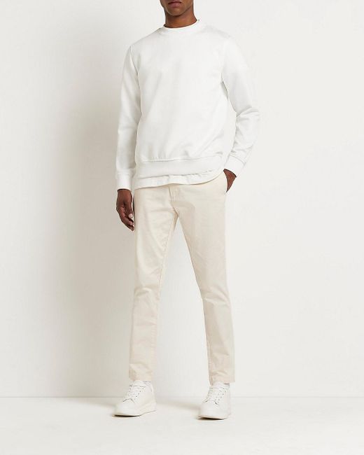 Beige Skinny Fit Smart Chino Trousers 