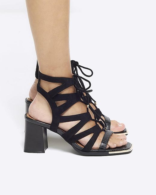 River Island White Strappy Heeled Sandals