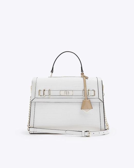 River Island Cream Adjustable Tote Bag in White | Lyst