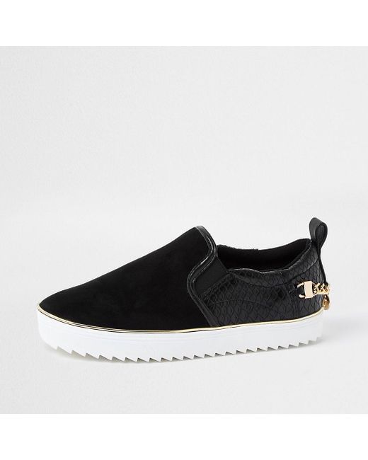 river island slip on trainers