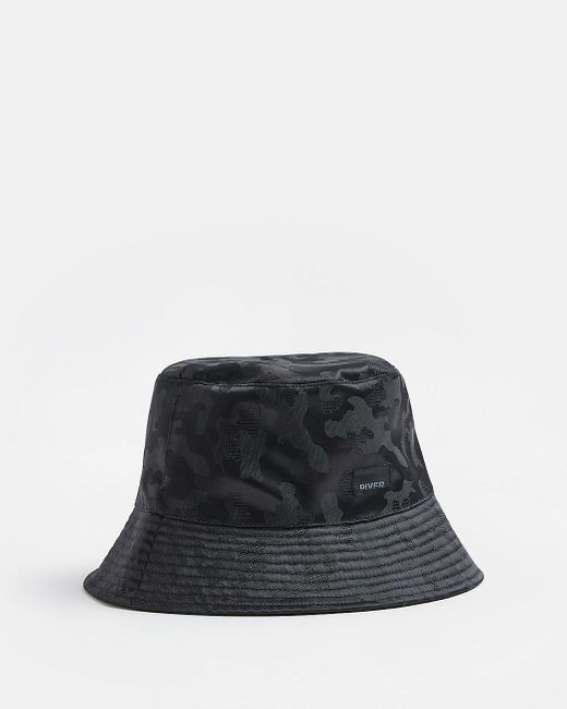 Black Ri Branded Camo Bucket Hat 