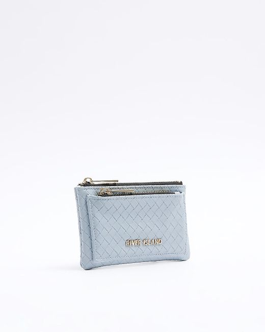 River Island Blue Embossed Weave Purse