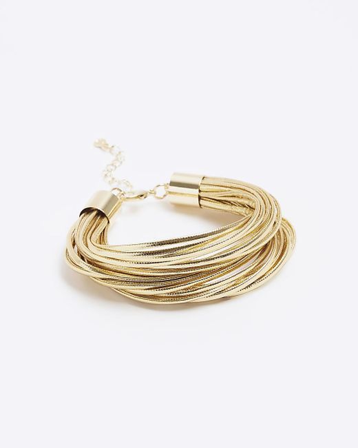 River Island Metallic Gold Cord Bracelet