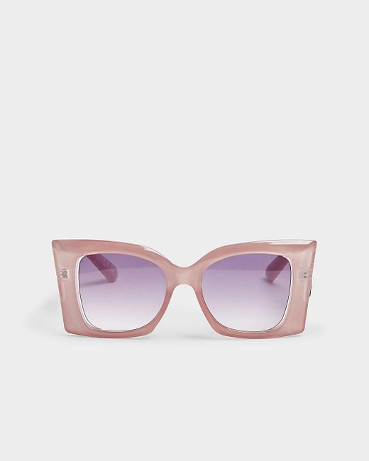 River Island Purple Square Cateye Sunglasses
