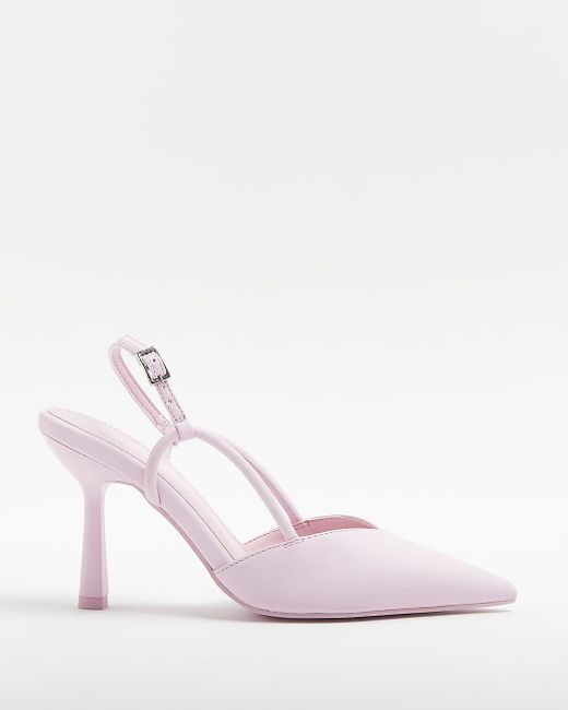 River Island Pink Slingback Court Shoes | Lyst