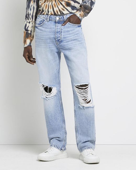 River Island Denim Loose Fit Ripped 