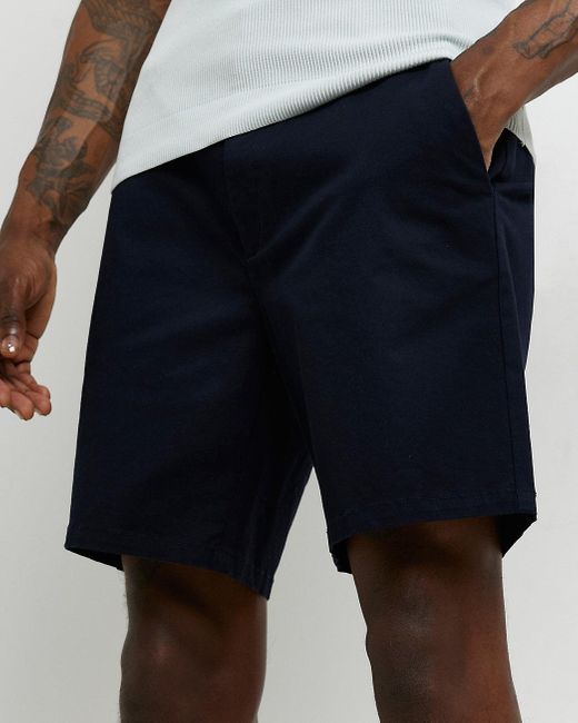 River Island Navy Skinny Fit Chino 