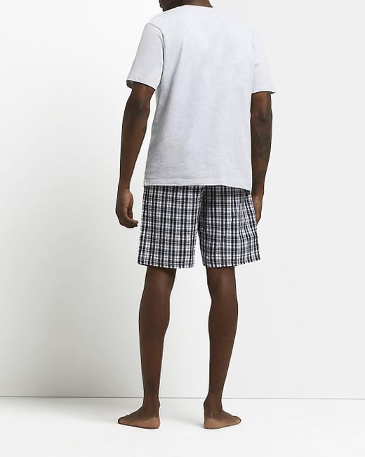 River Island Grey Check Pyjama Shorts 