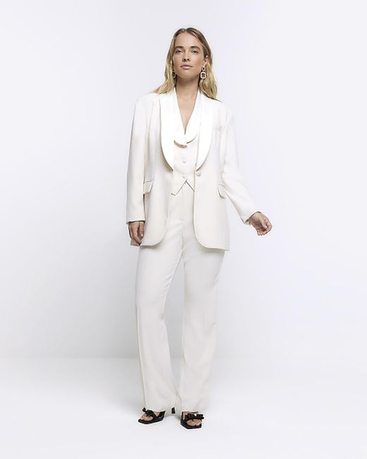 River island hotsell cream blazer