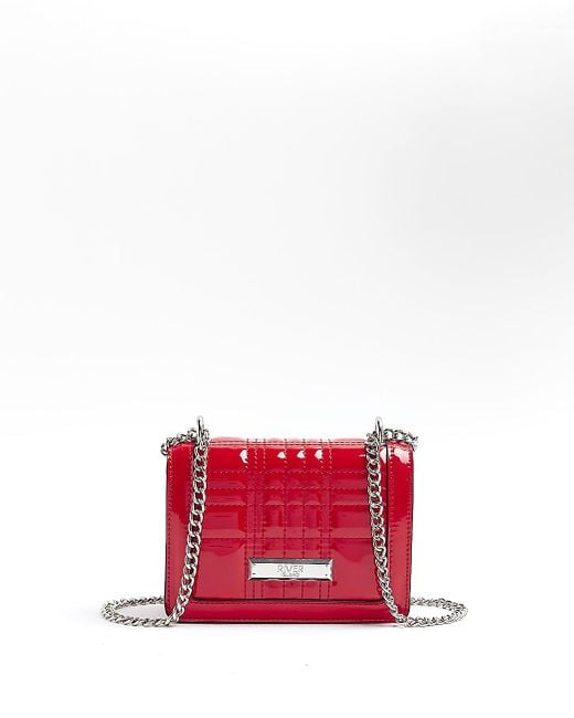 River Island Red Quilted Shoulder Bag Lyst UK