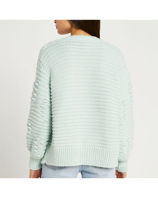 chunky knit cardigan blue