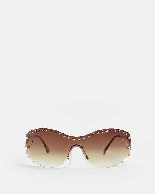 River Island Brown Studded Sunglasses