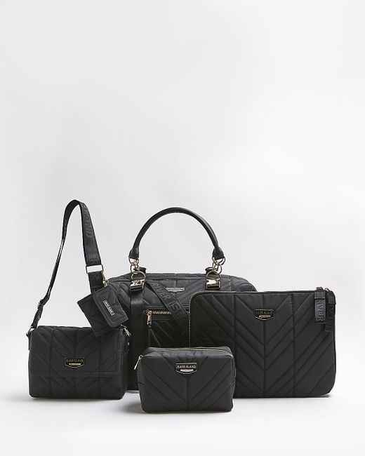 River Island Black Quilted Bag Bundle Lyst