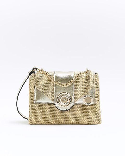 River Island Raffia Chain Strap Shoulder Bag in Natural Lyst Canada