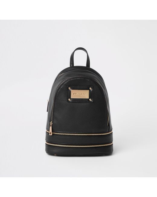 River Island Black Mini Backpack