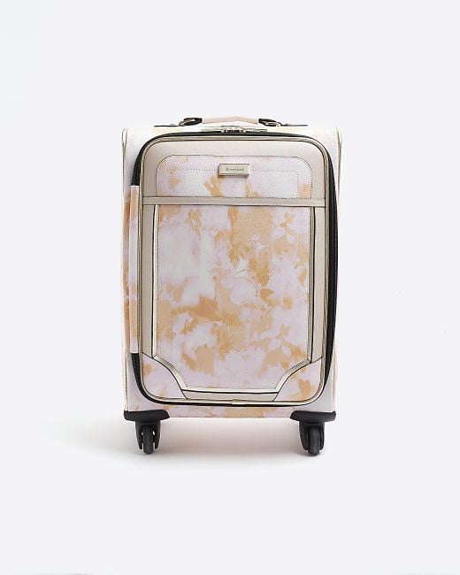 River Island Natural Tie Dye Suitcase